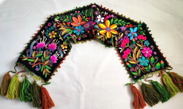 Andean Blooms Table Runner - Black